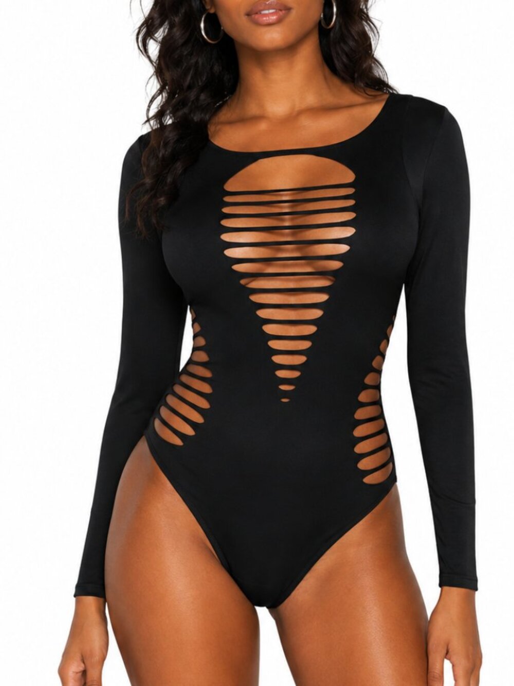 ROMA CONCEPT Cybercore Ladder Cutout Long Sleeve Bodysuit Sm/Med